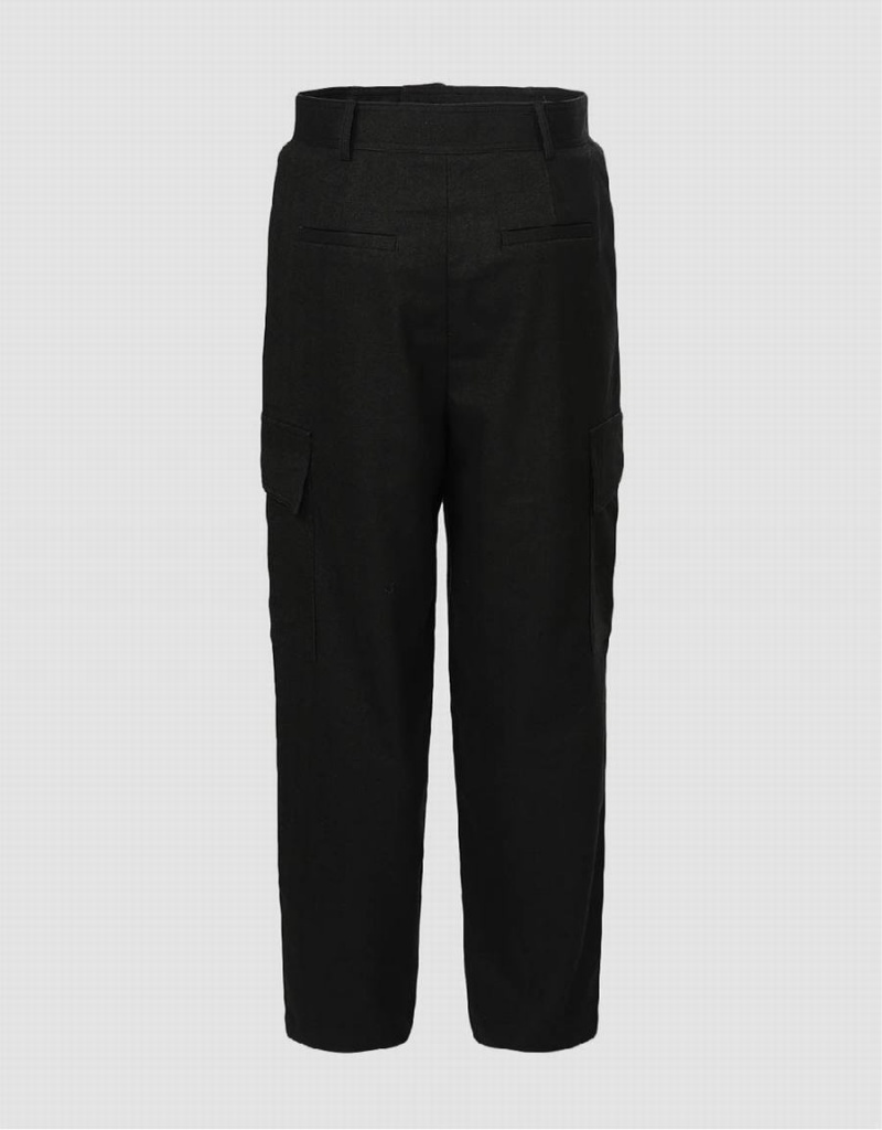 Pantalon Urban Revivo Utility Pocket Mujer Negros | YAJ5578UE