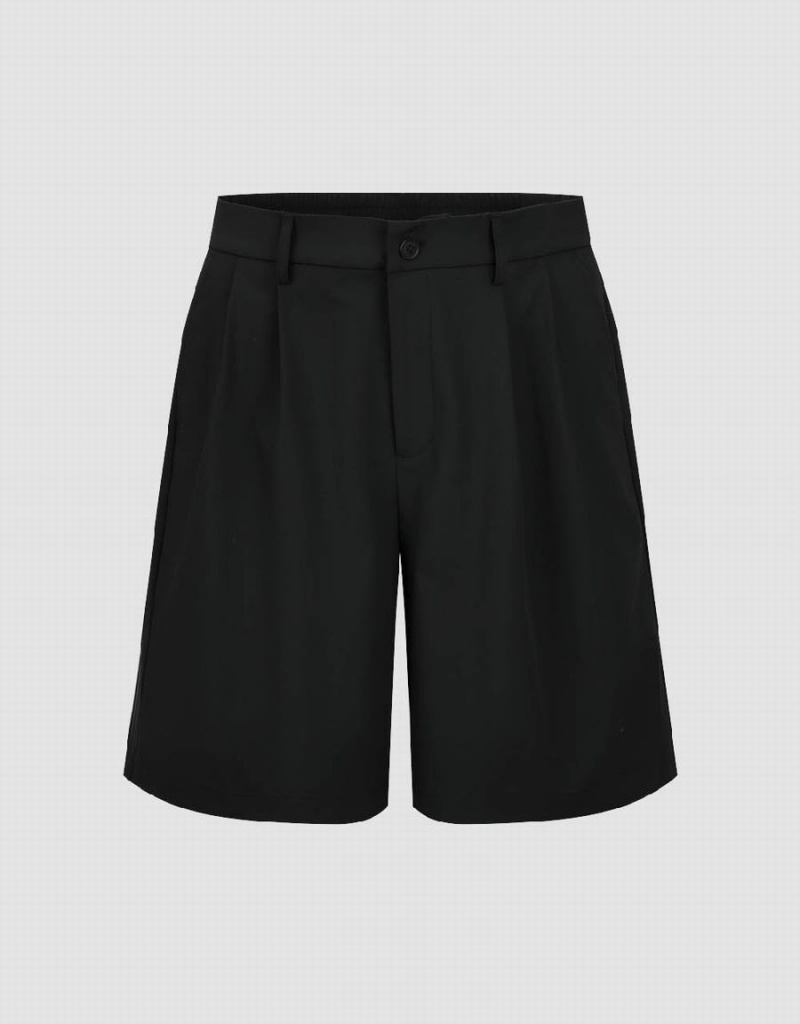 Short Urban Revivo Anchos-Leg Loose Hombre Negros | WZC255BT