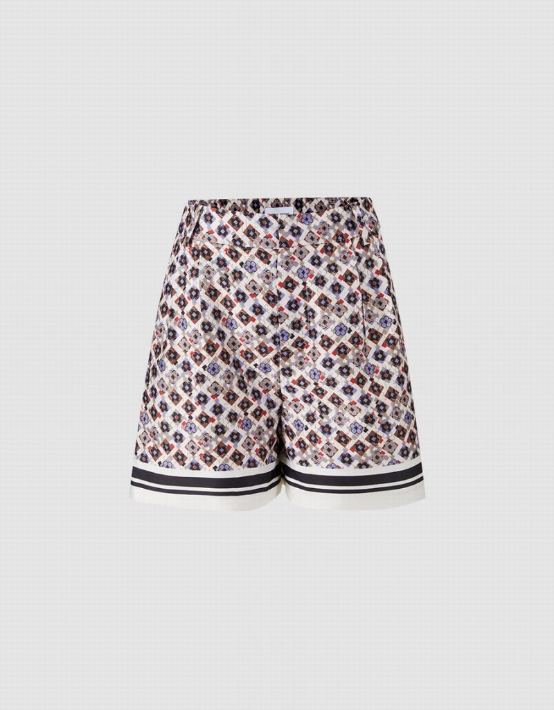 Short Urban Revivo Geometric Print Mujer Blancos Multicolor | AXD7480QC