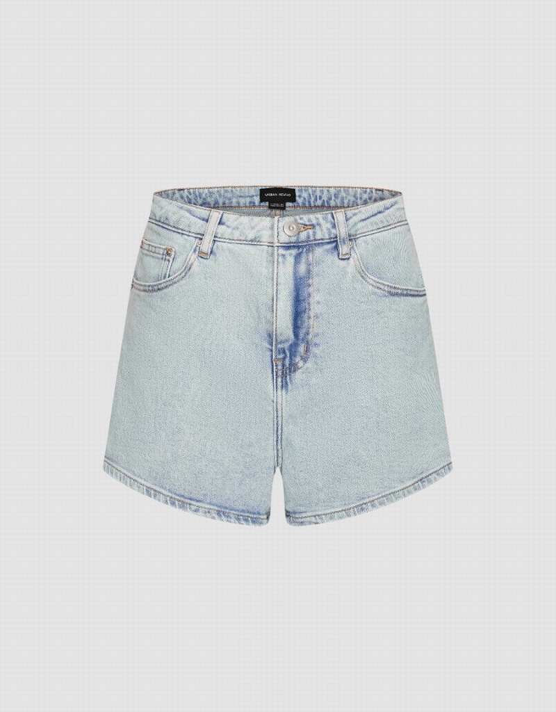 Short Urban Revivo Regular Denim Mujer Azules | ORQ4566YG