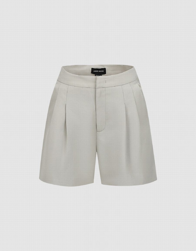 Short Urban Revivo Tailored Mujer Kaki Grises | ZVW2451OB