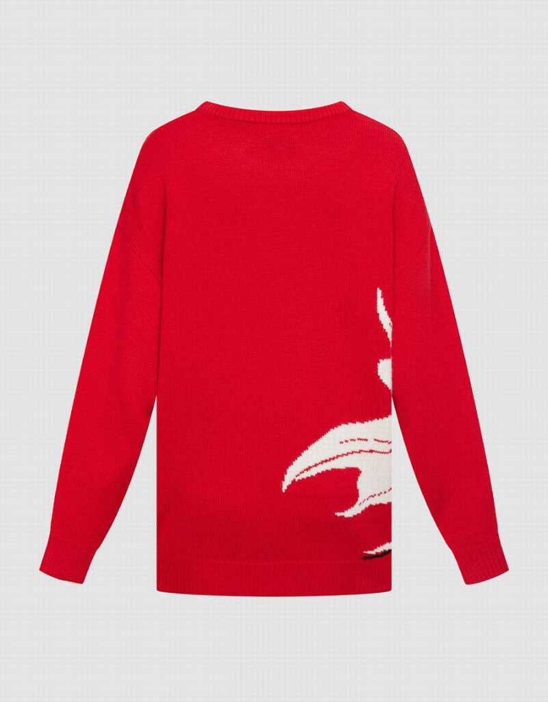 Suéteres Urban Revivo Crew Neck Holiday Mujer Rojos | WWS2692HI