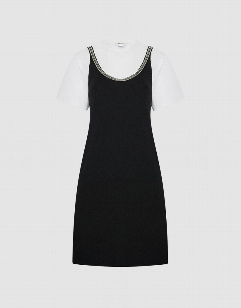 Vestido Urban Revivo 2 In 1 De Punto Mujer Negros | OTI3951QI