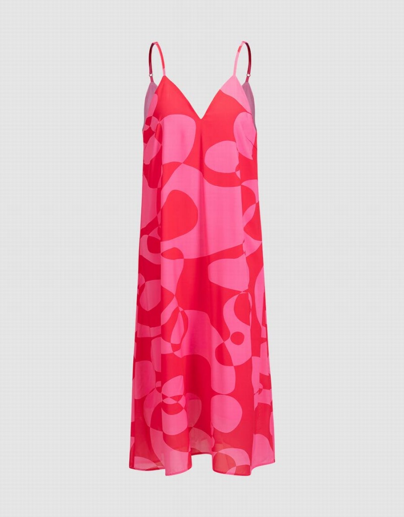 Vestido Urban Revivo Abstract Print Cami Mujer Rojos | KYX6623LP