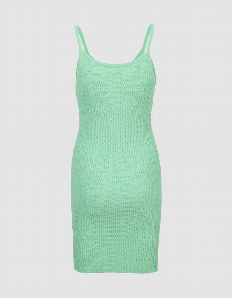 Vestido Urban Revivo Button Front Acanalado Knit Cami Mujer Verdes | DUY6092JF