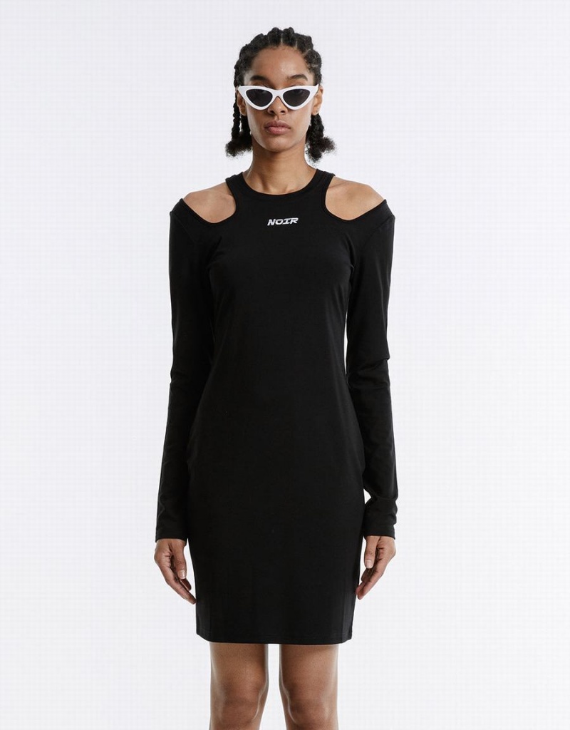 Vestido Urban Revivo Cut Out Letter Mujer Negros | JSZ2620JO