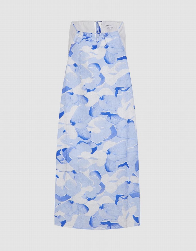 Vestido Urban Revivo Floral Print Cami Midi Sundress Mujer Azules | DRW9290BB