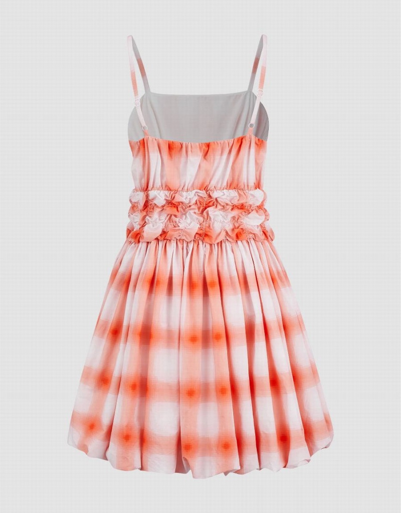 Vestido Urban Revivo Gingham A-Line Cami Mujer Naranjas | BBA92NL