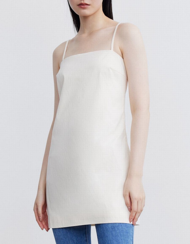 Vestido Urban Revivo Plain Cami Mujer Blancos | RYT7887BD