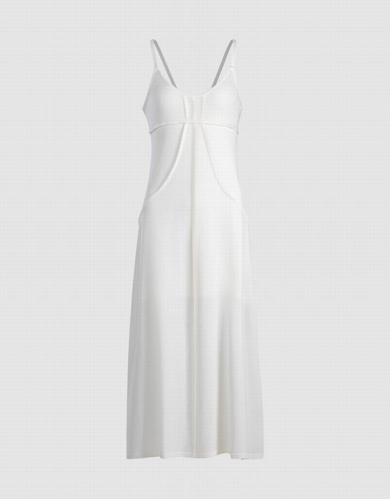 Vestido Urban Revivo Plain De Punto Cami Mujer Blancos | GJQ1828KY