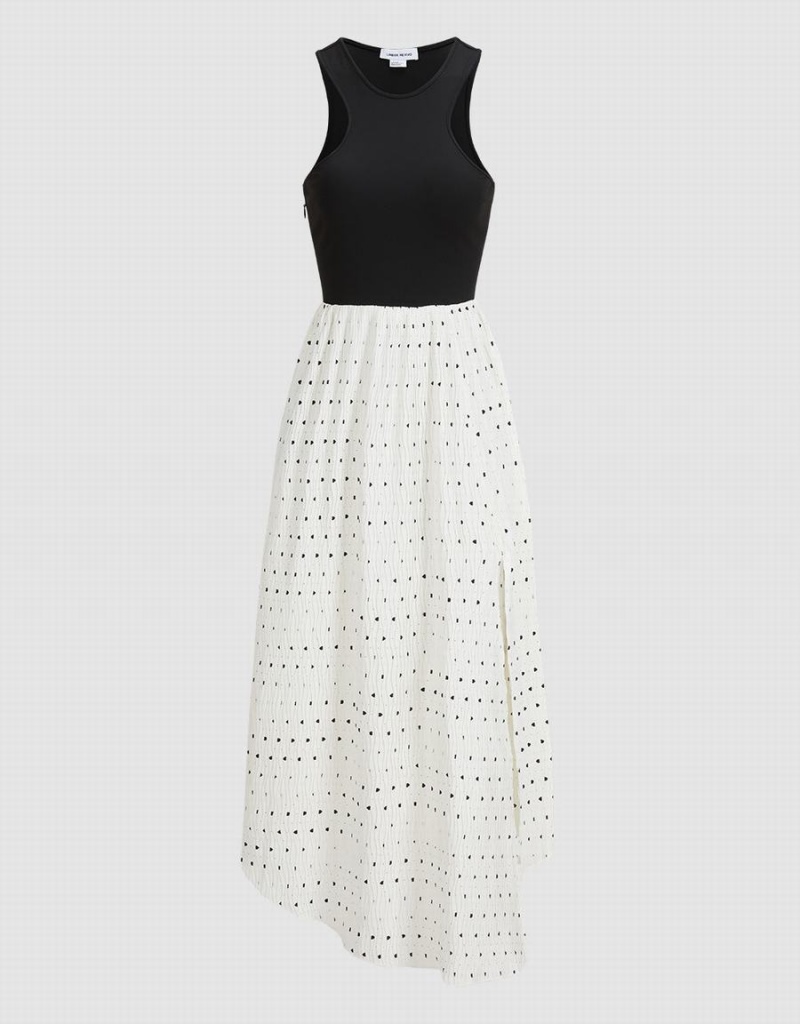 Vestido Urban Revivo Polka Dot Halter Mujer Blancos | NHB4522TZ