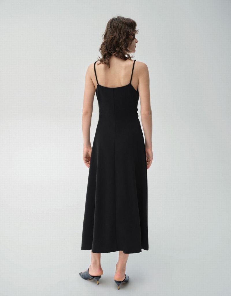 Vestido Urban Revivo Ruched A-Line Mujer Negros | GAG4251ZX