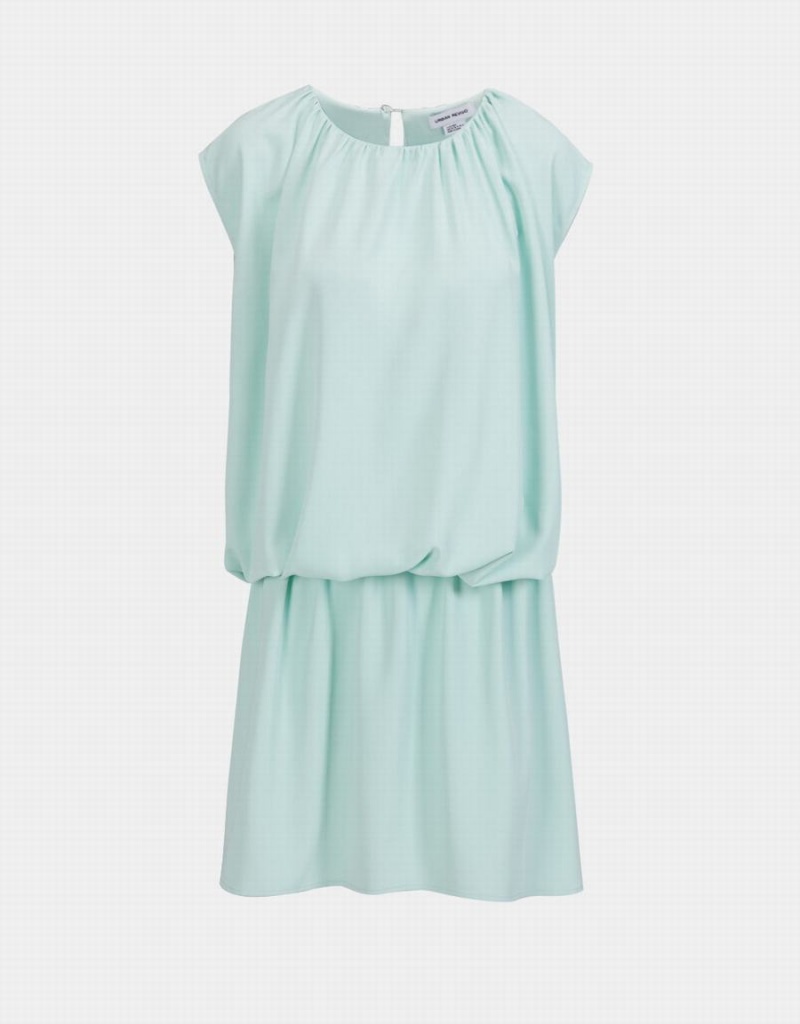 Vestido Urban Revivo Ruffle Hem Ruched Sin Manga Mujer Verdes | JOT3653BE