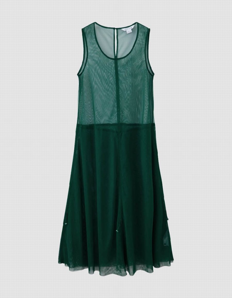 Vestido Urban Revivo Sin Manga Crew Neck A-Line Mujer Verdes | QHW3195CX